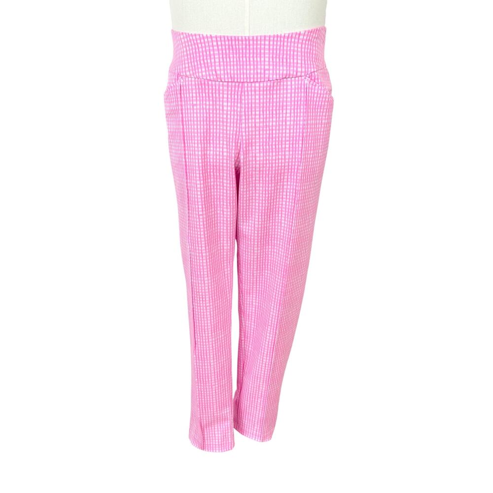 Lilly Pulitzer Luxletic Corso Pant UPF50+ Fairway Performance Pink Gingham 14